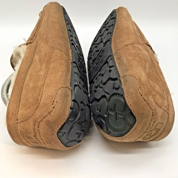 UGG Ascot 5775 Chestnut Moccasin Men's 12 Driving Loafer Suede Shearling Slipper - Picture 8 of 13